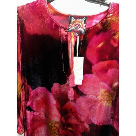 Johnny Was Women's Size XXL Ruby Bloom Velvet Vesna Mini Shift Dress $350 - Picture 2 of 6